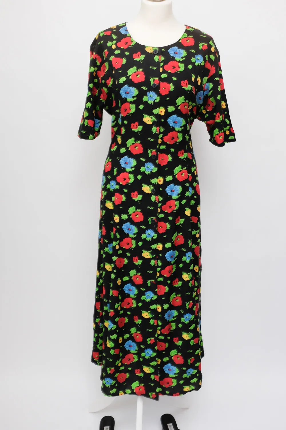 0050_FLORAL BLACK VISCOSE MAXI DRESS