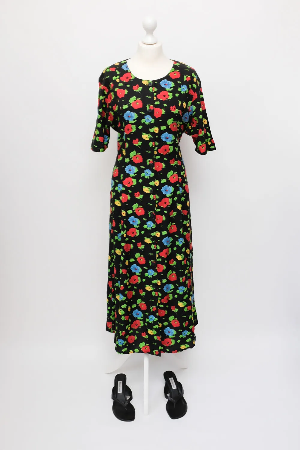 0050_FLORAL BLACK VISCOSE MAXI DRESS