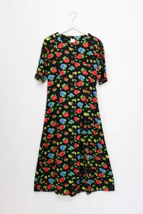 0050_FLORAL BLACK VISCOSE MAXI DRESS