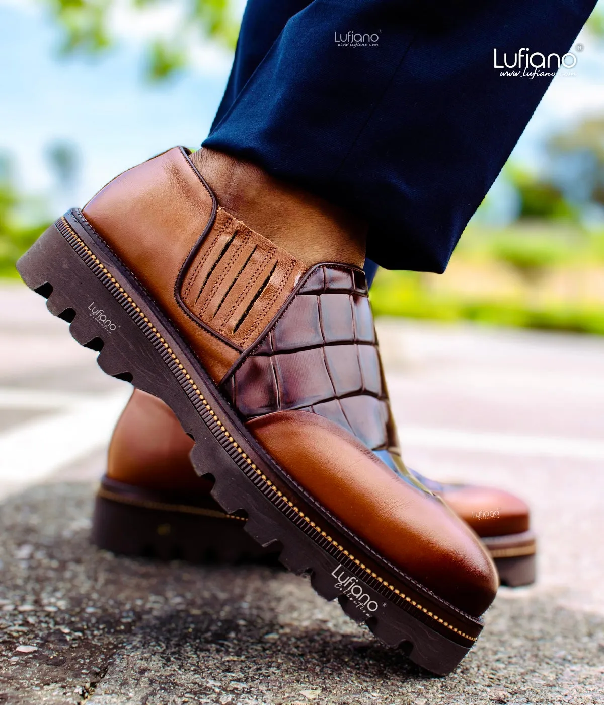 147  Lufiano Slip On: Brown