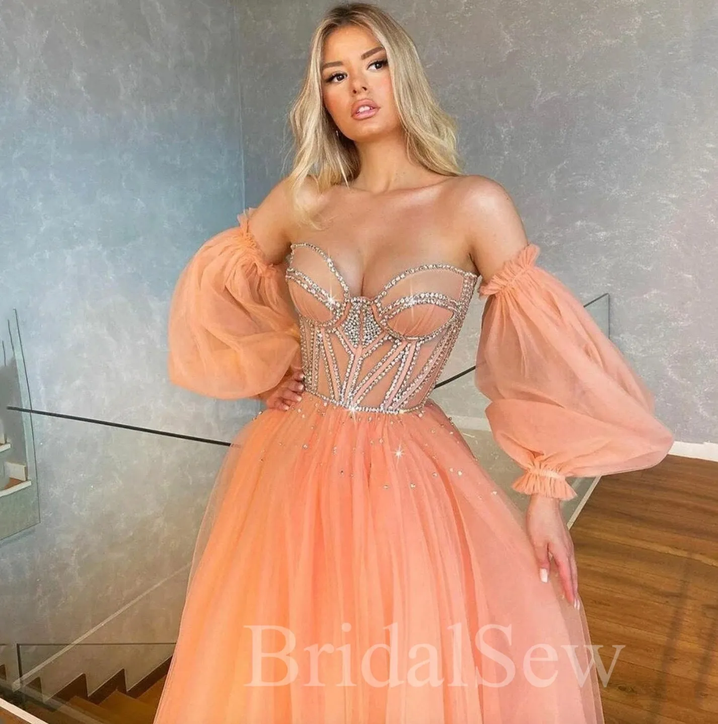 A-line Elegant Princess Gorgeous Party Women Long Evening Party Prom Dresses PD570