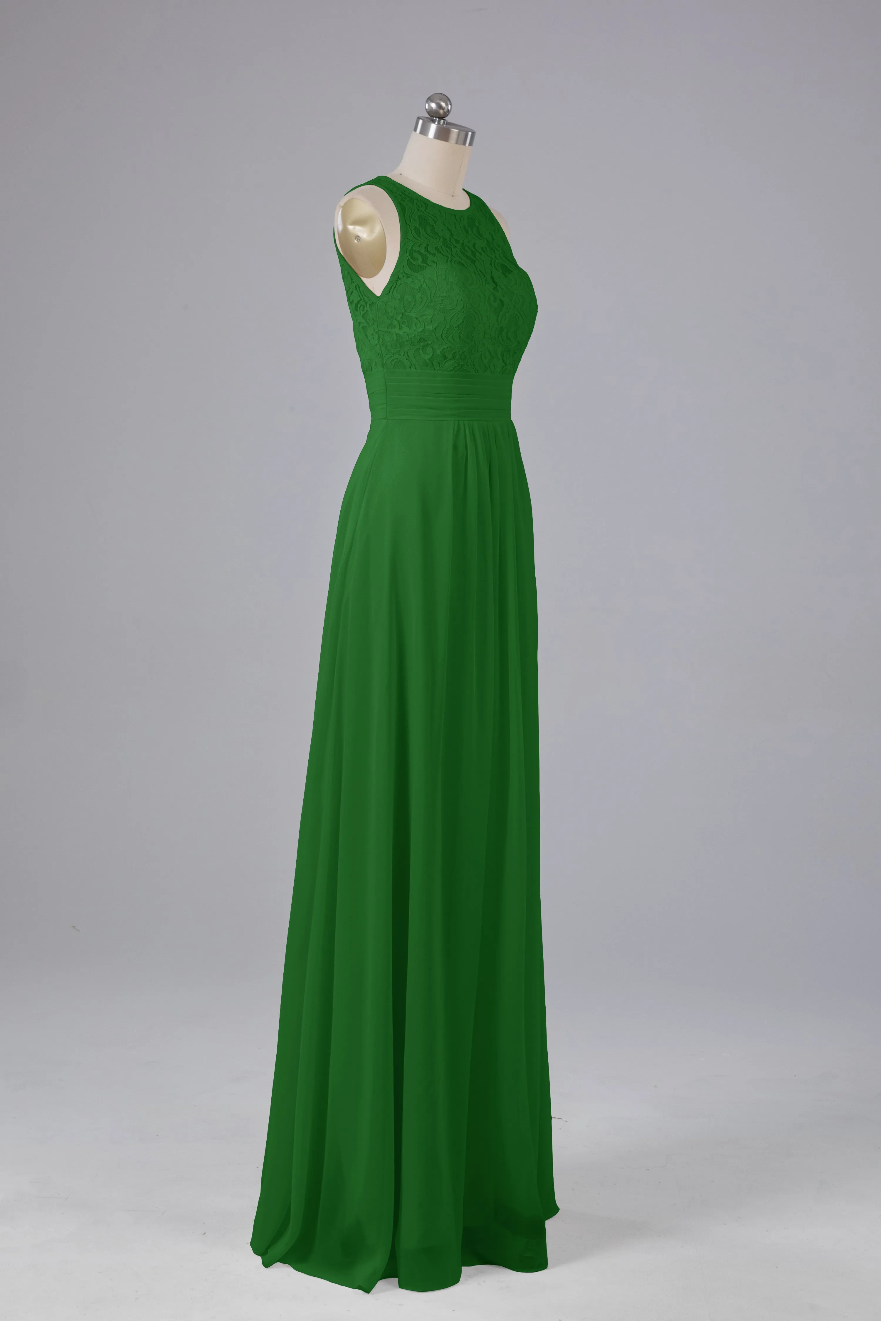 A Line Keyhole Floor Length Bridesmaid Dresses