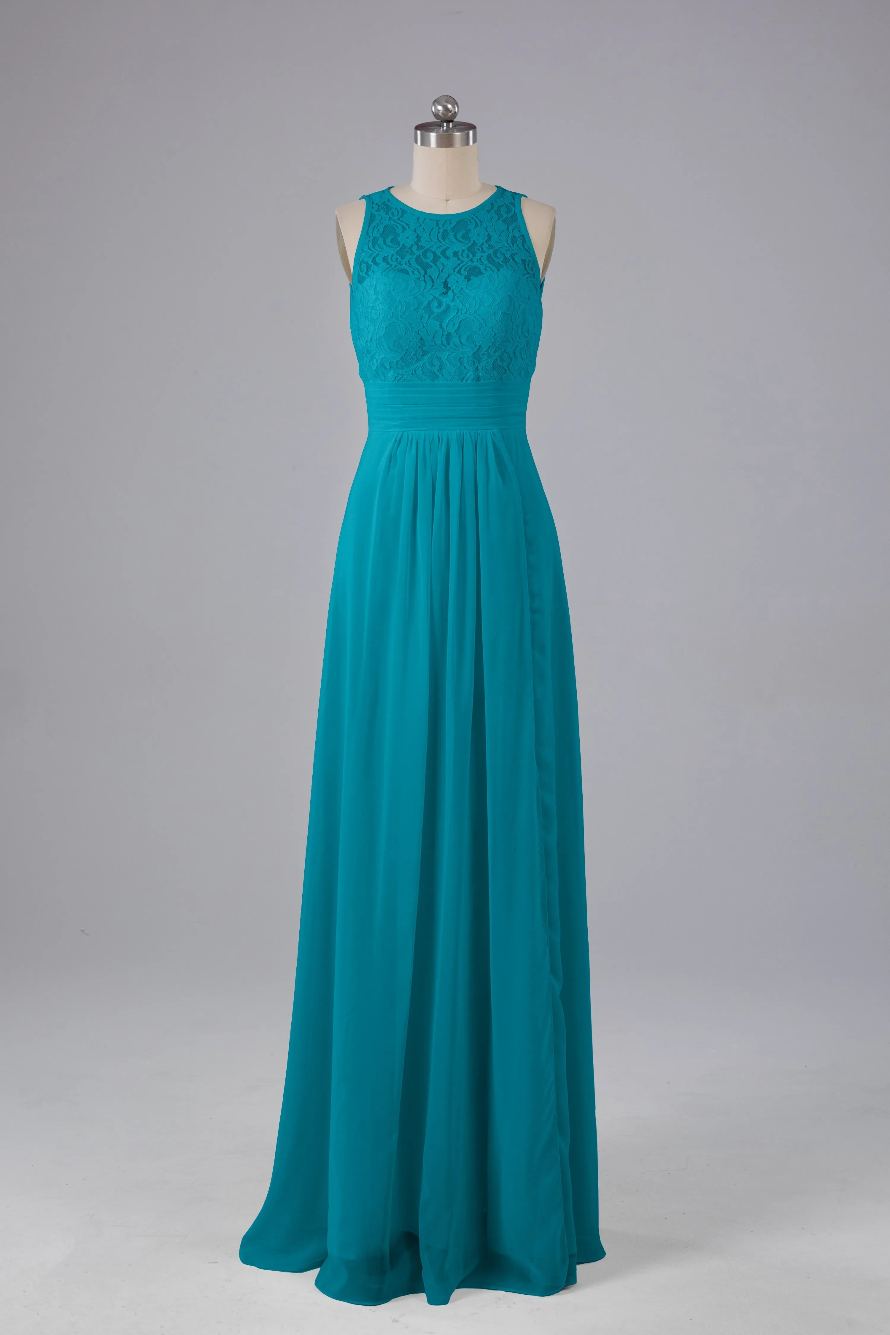 A Line Keyhole Floor Length Bridesmaid Dresses