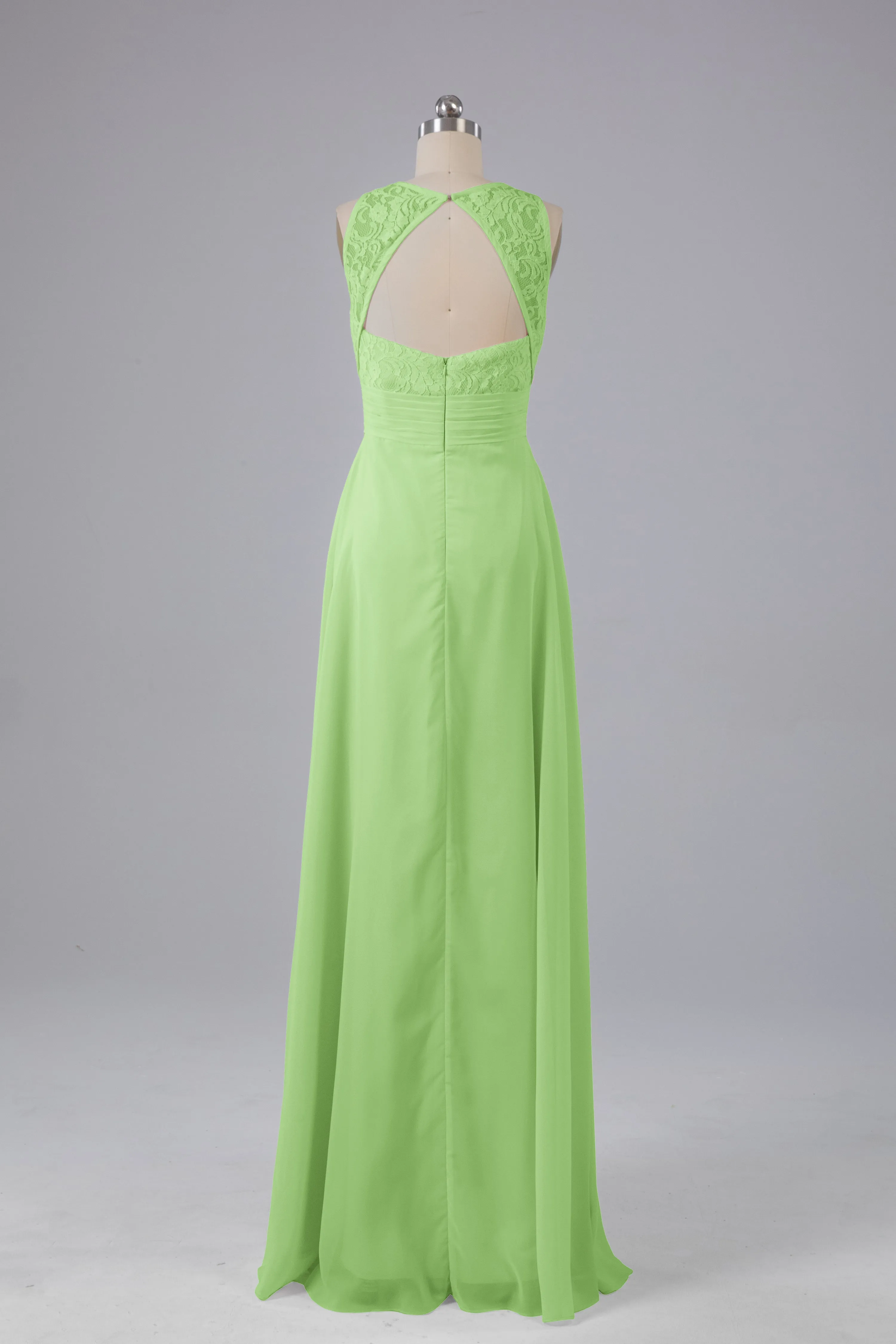 A Line Keyhole Floor Length Bridesmaid Dresses