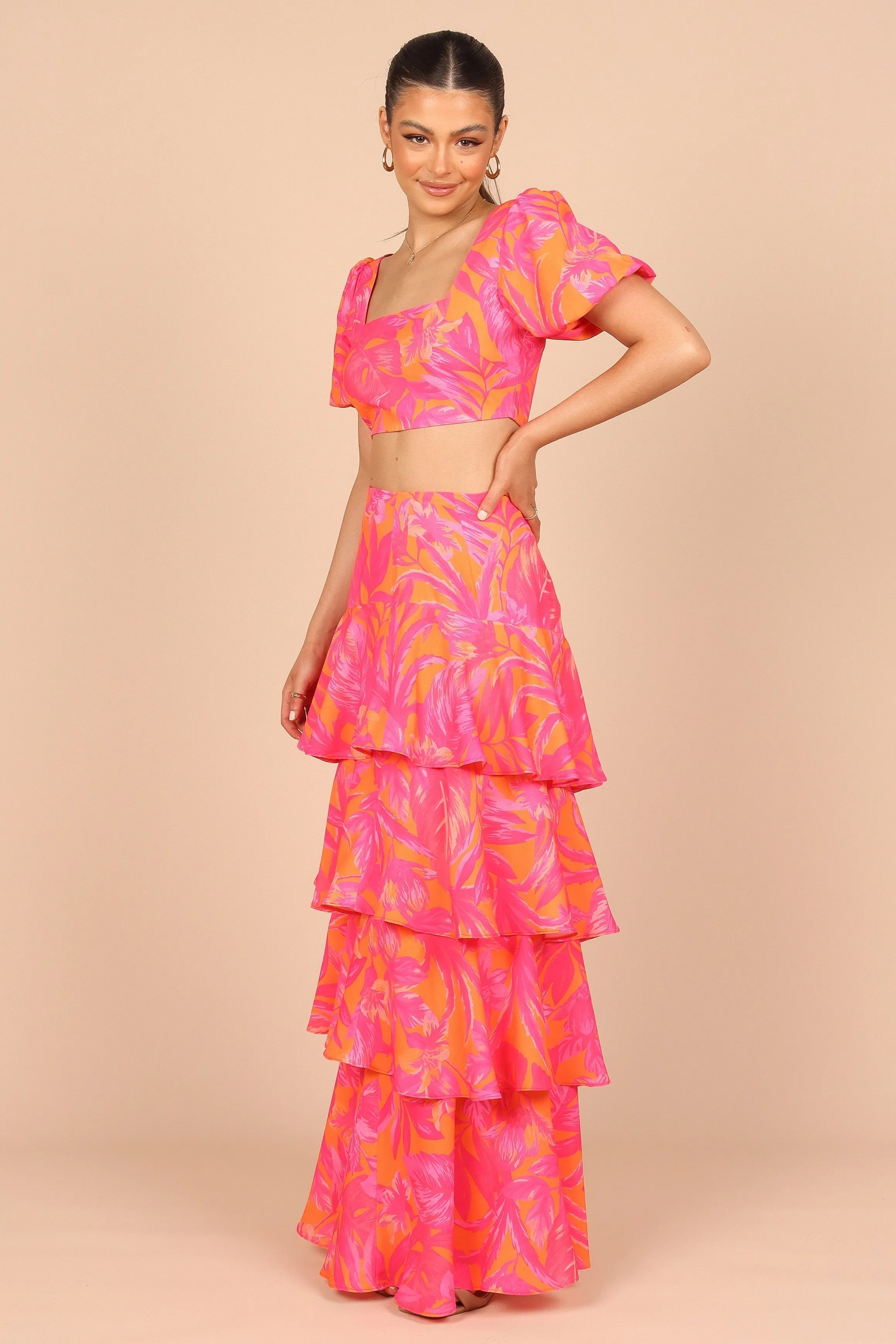 Addison Maxi Skirt - Pink Tropics