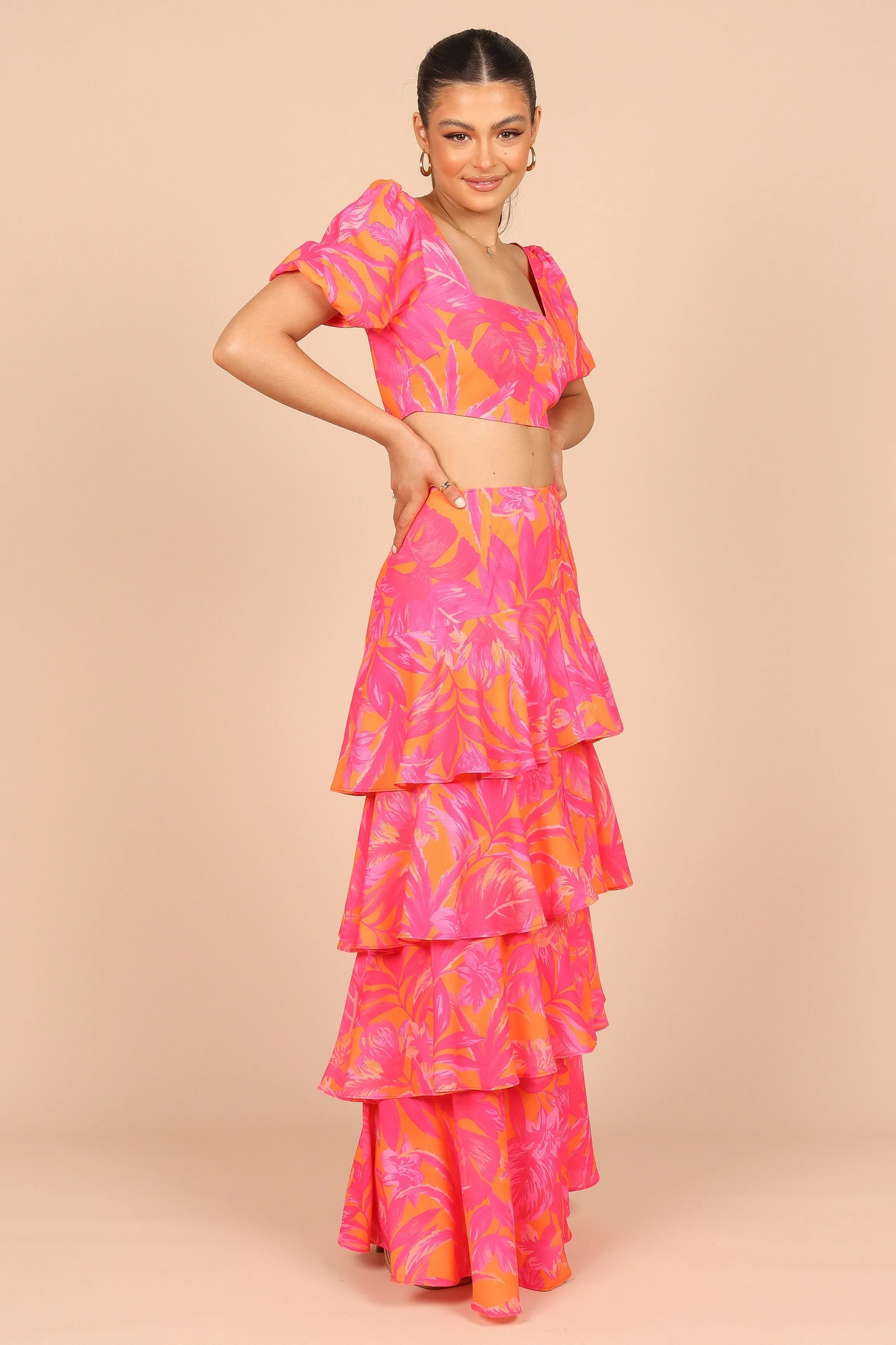 Addison Maxi Skirt - Pink Tropics