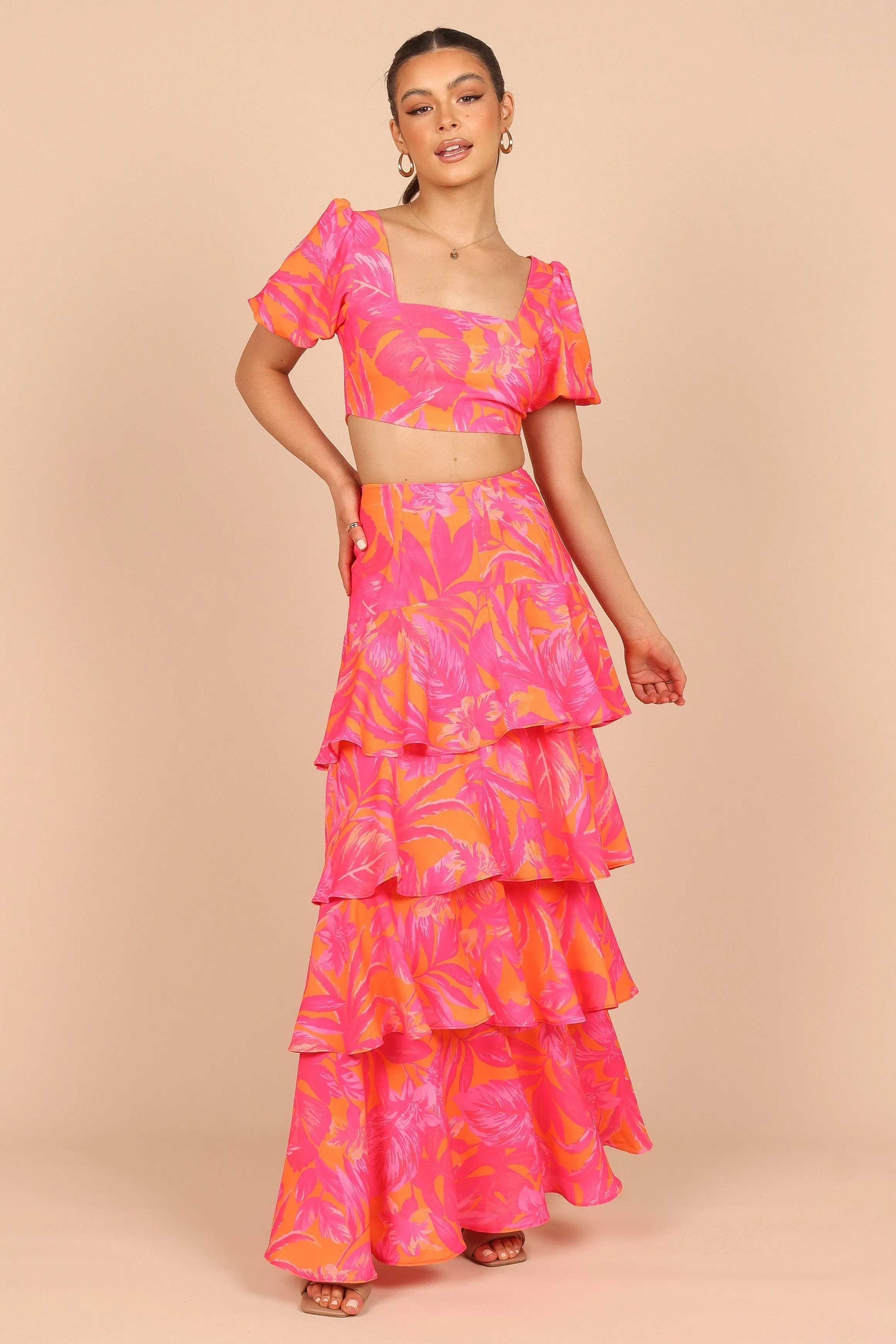 Addison Maxi Skirt - Pink Tropics