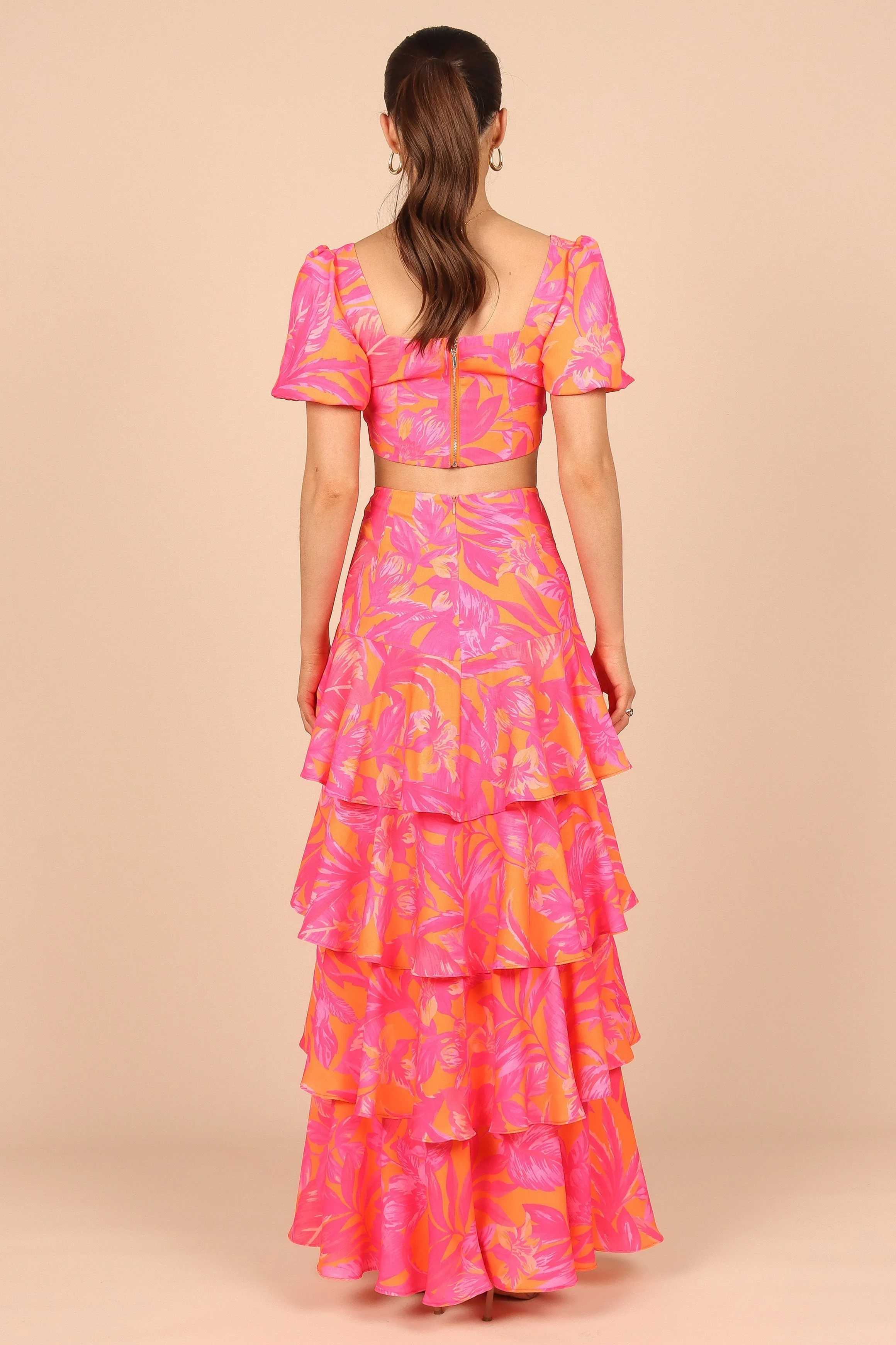 Addison Maxi Skirt - Pink Tropics