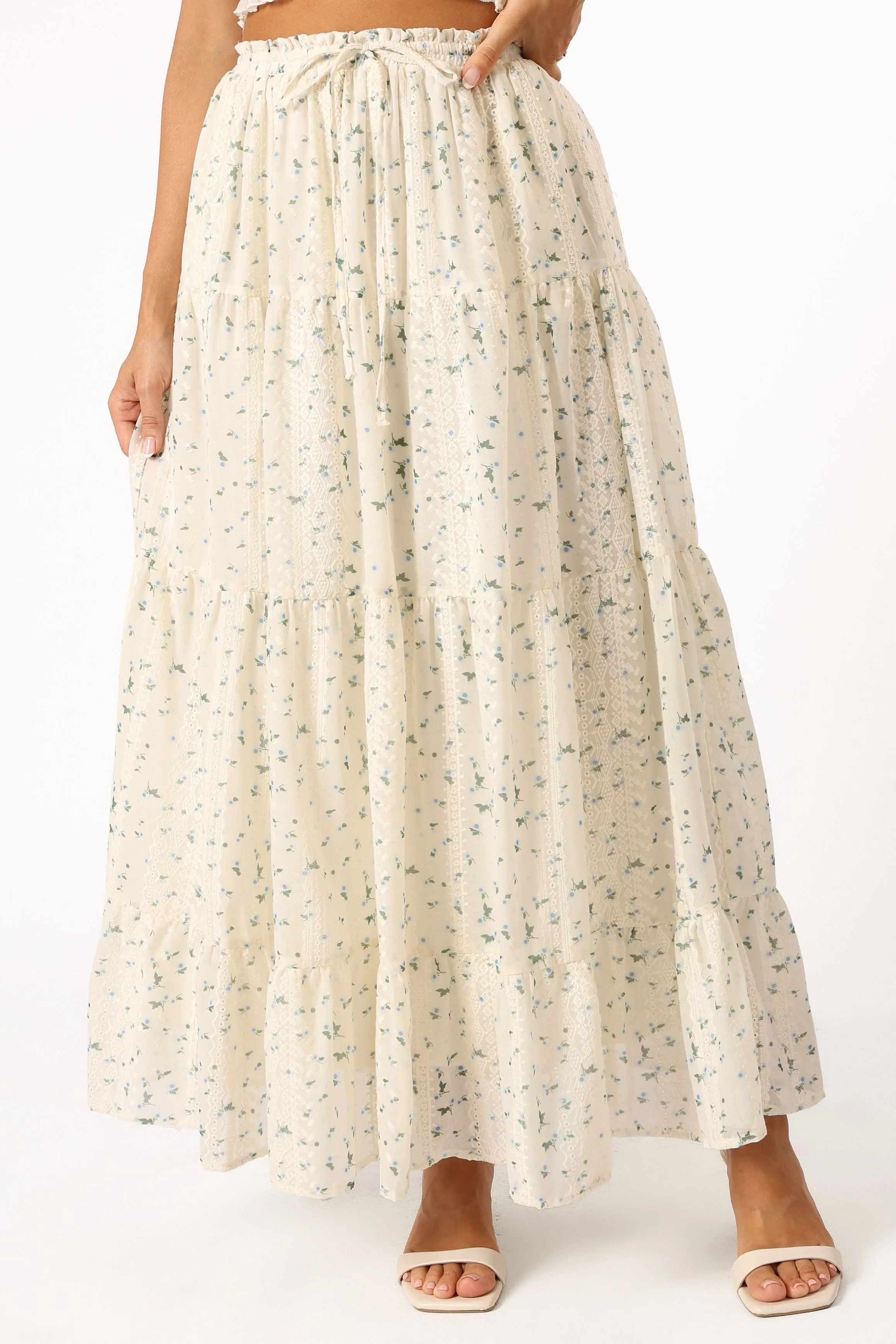 Amberlyn Maxi Skirt - Blue Floral