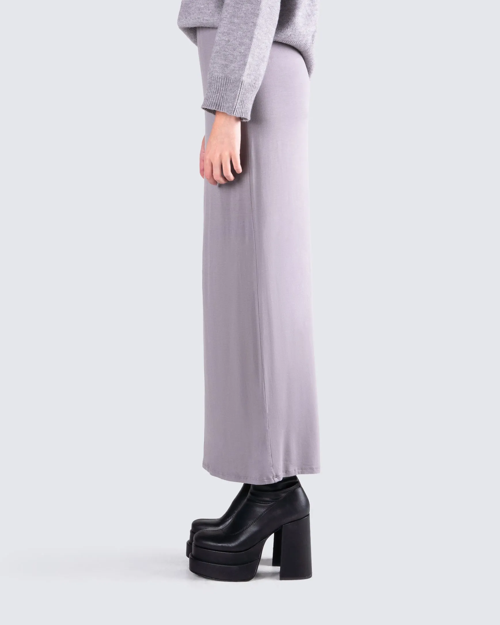 Angela Grey Jersey Maxi Skirt