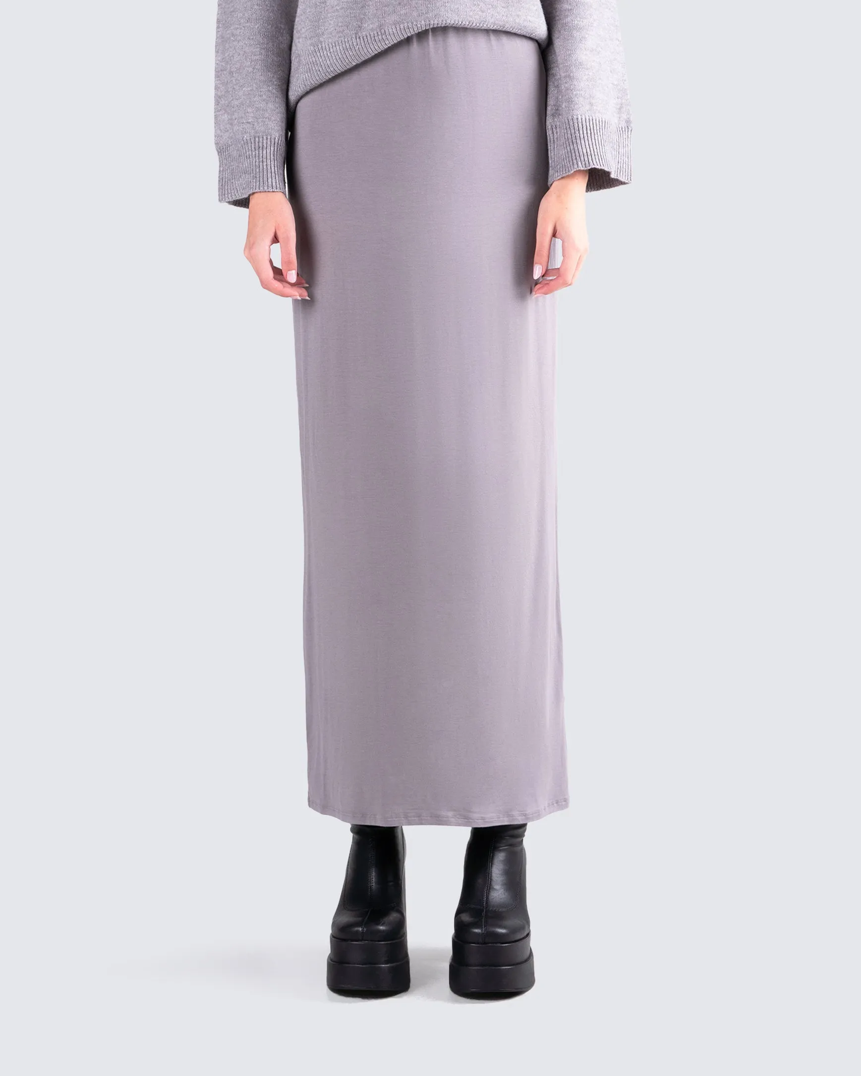 Angela Grey Jersey Maxi Skirt