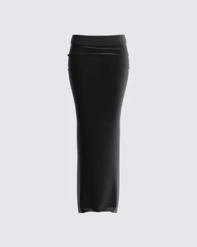 Ayla Black Velvet Maxi Skirt