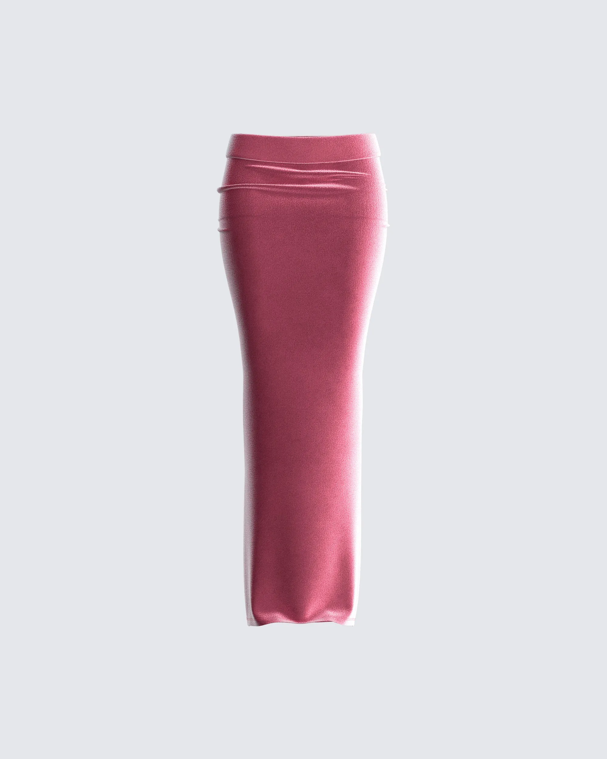 Ayla Pink Velvet Maxi Skirt