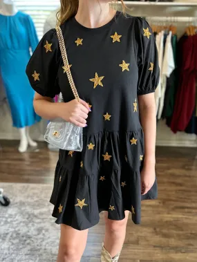 Black and Gold Star Dress