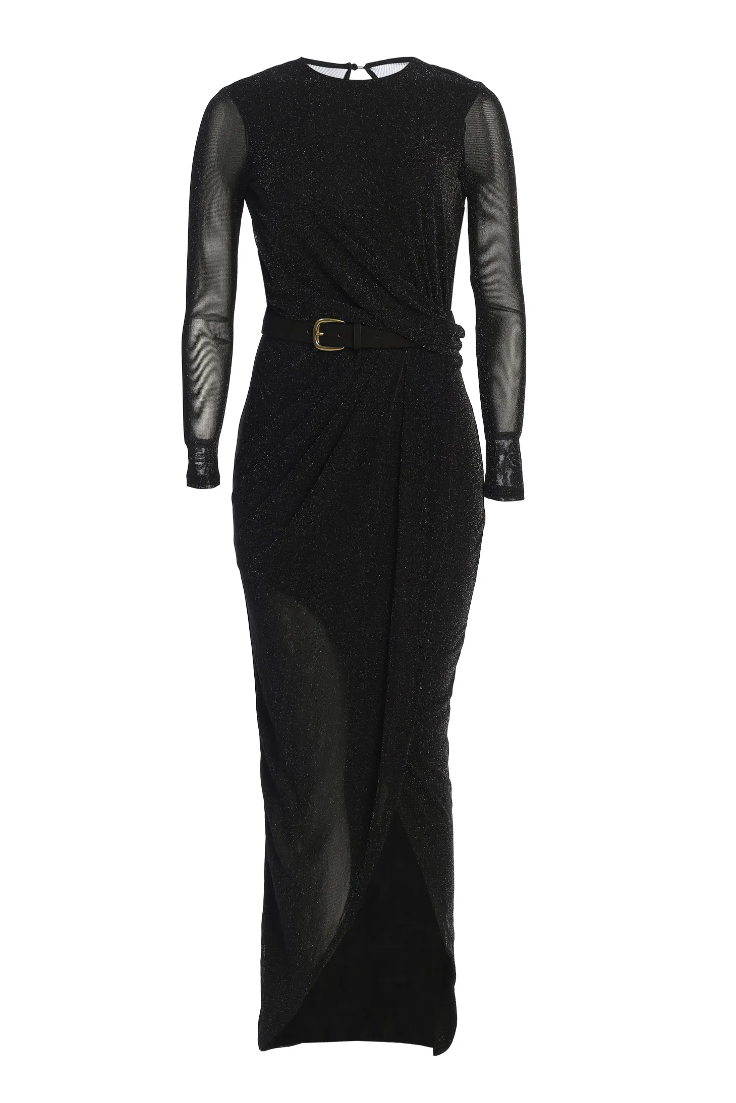 Black Araceli Gathered Maxi Dress