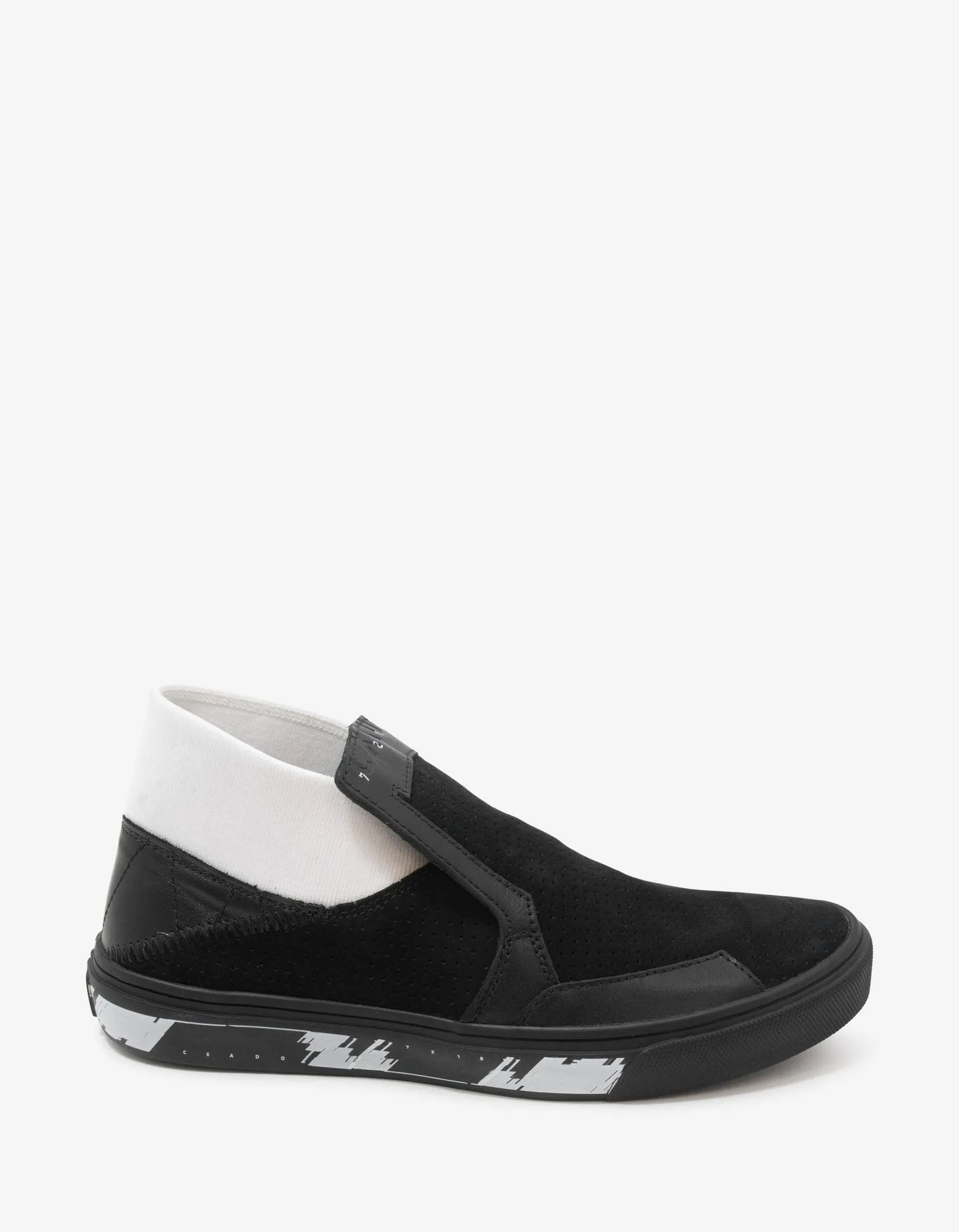 Black Leather Slip-On Trainers