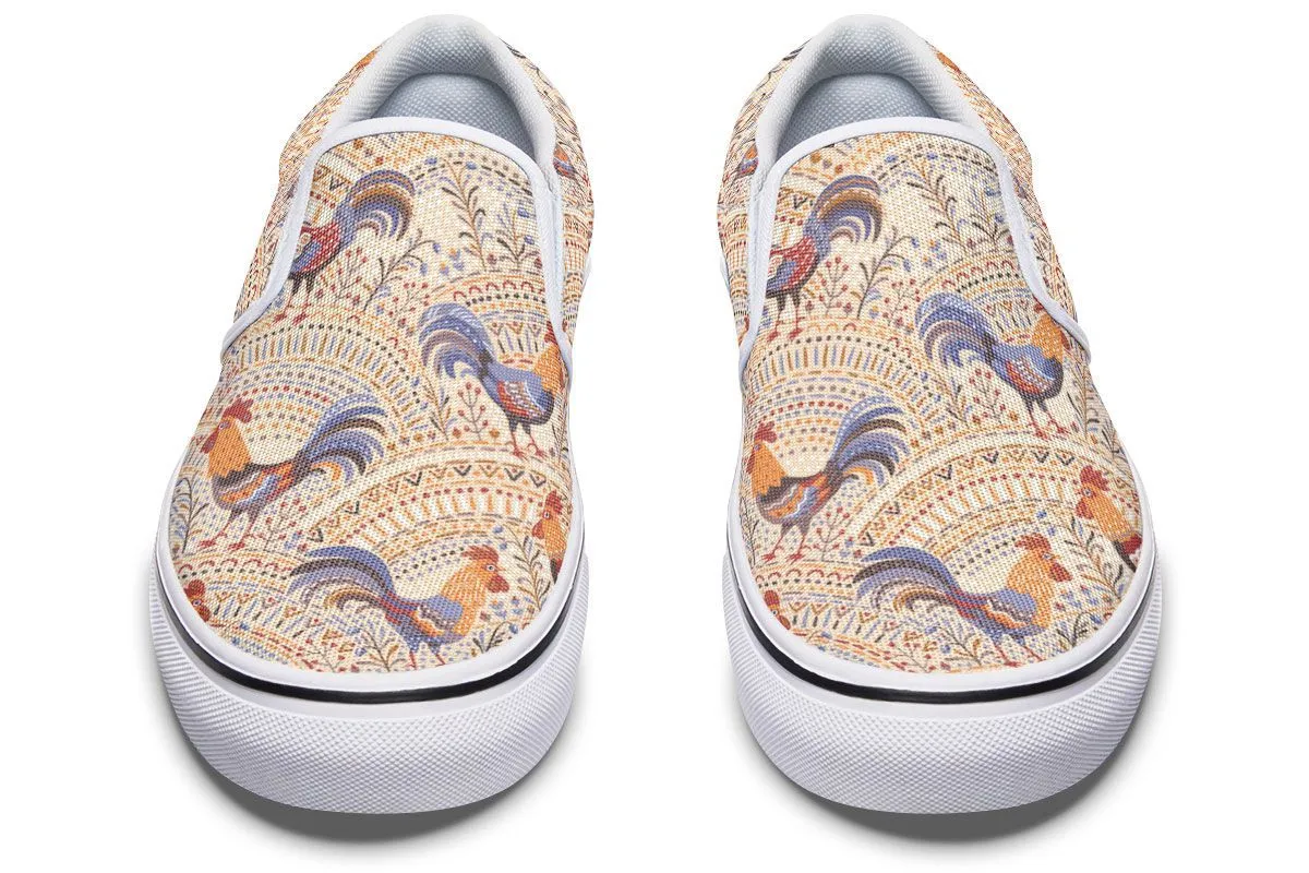 Bohemian Rooster Slip-On Shoes