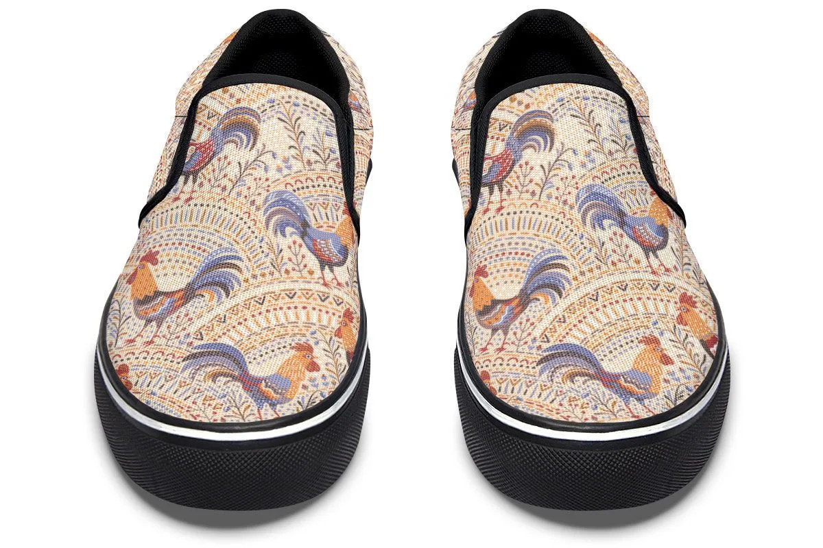 Bohemian Rooster Slip-On Shoes