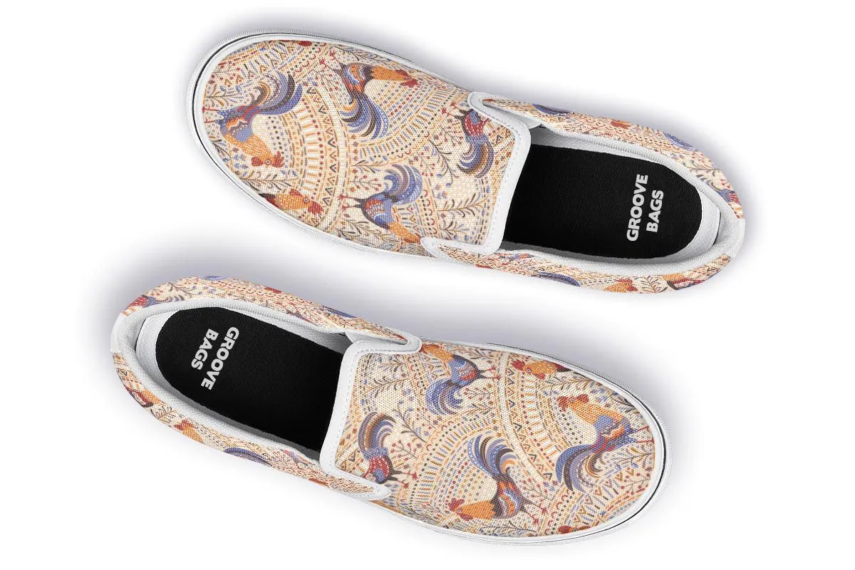 Bohemian Rooster Slip-On Shoes