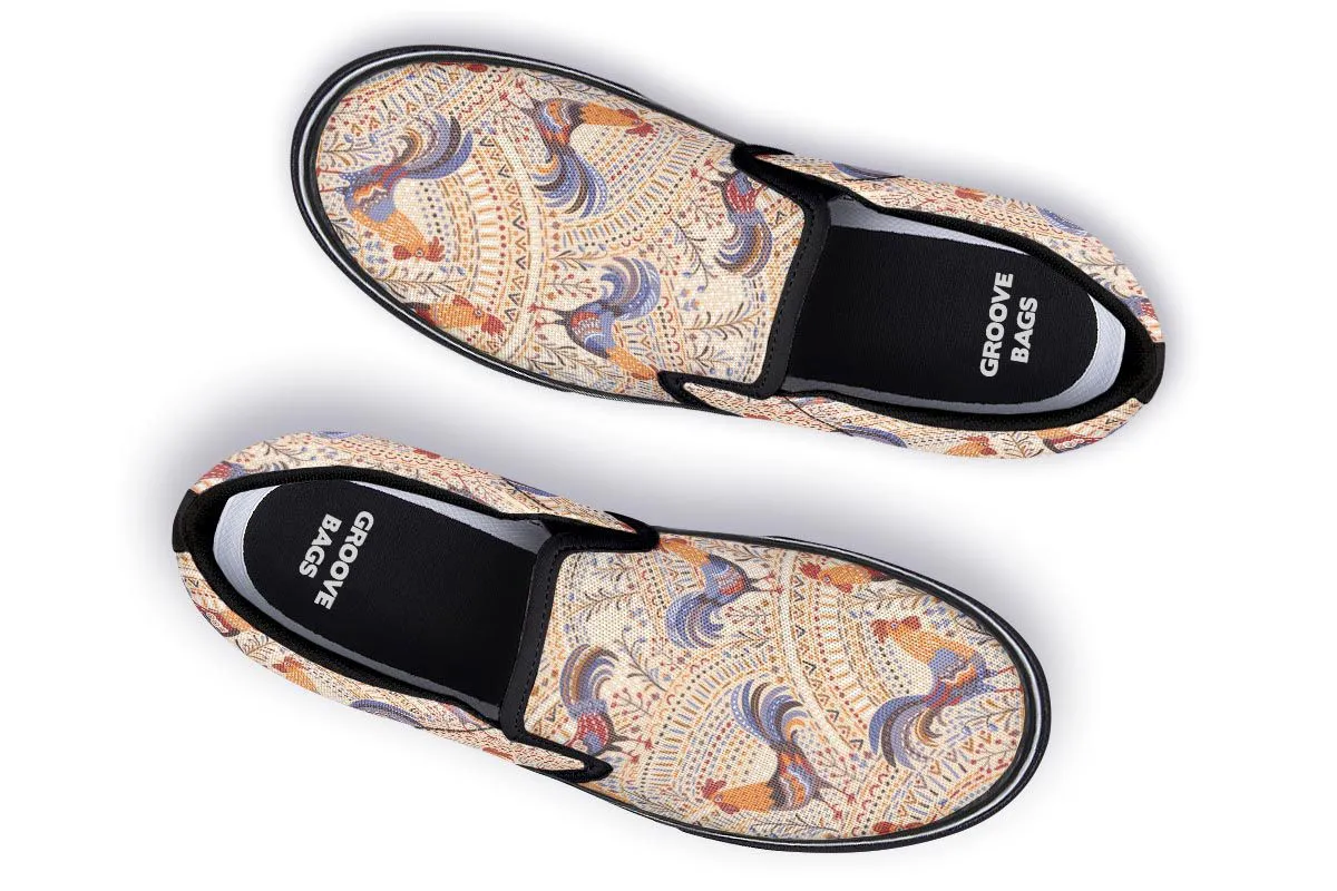 Bohemian Rooster Slip-On Shoes