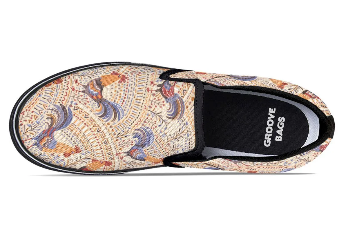 Bohemian Rooster Slip-On Shoes