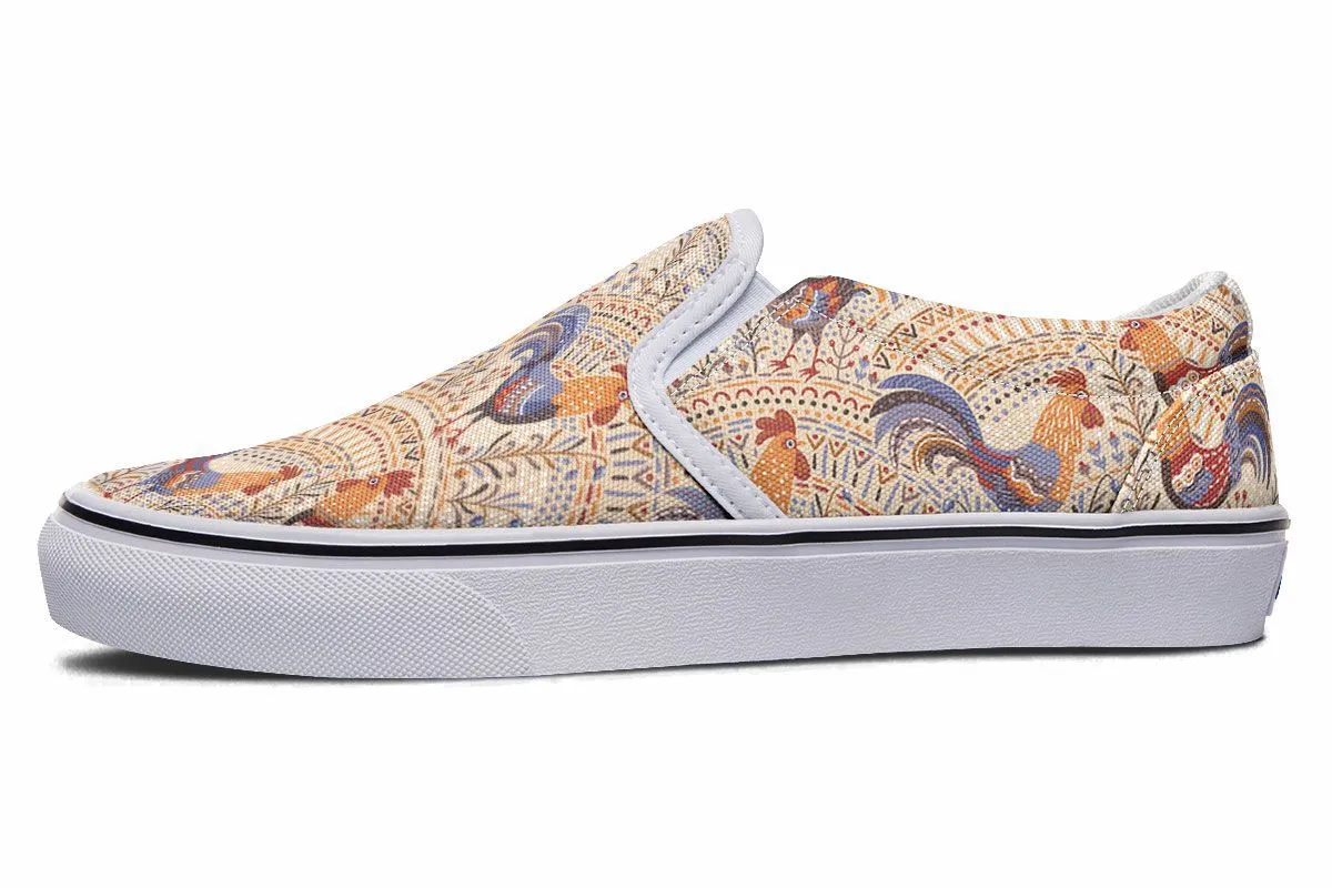 Bohemian Rooster Slip-On Shoes