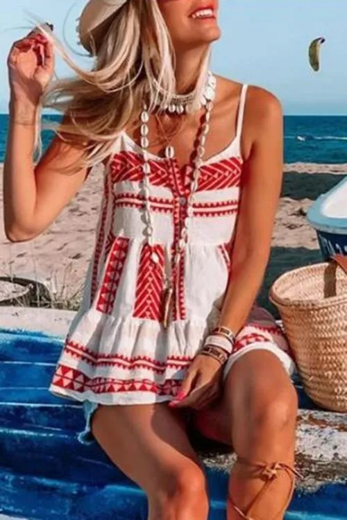 Boho Print Slip Top