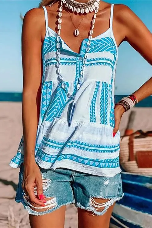 Boho Print Slip Top