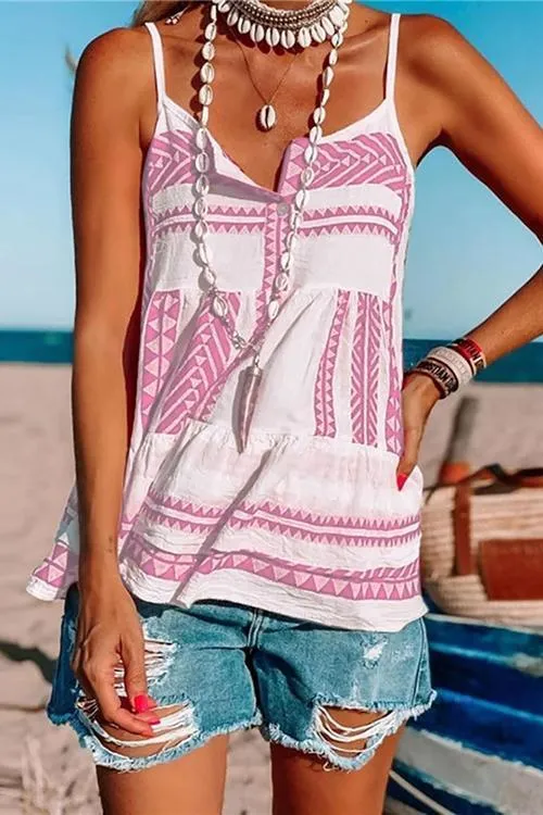 Boho Print Slip Top