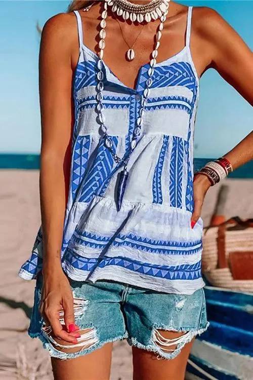 Boho Print Slip Top