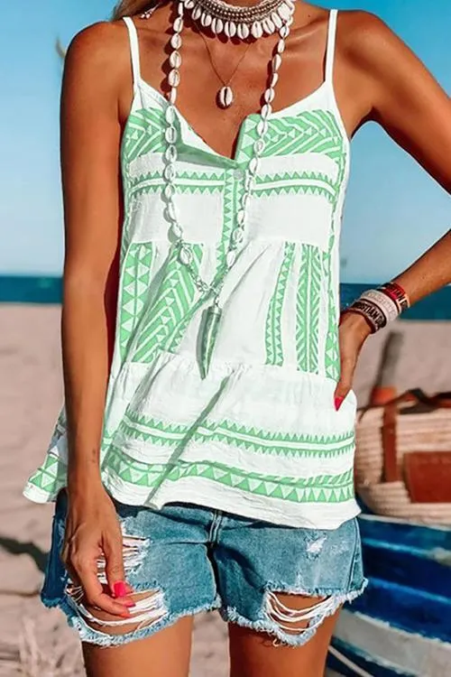 Boho Print Slip Top