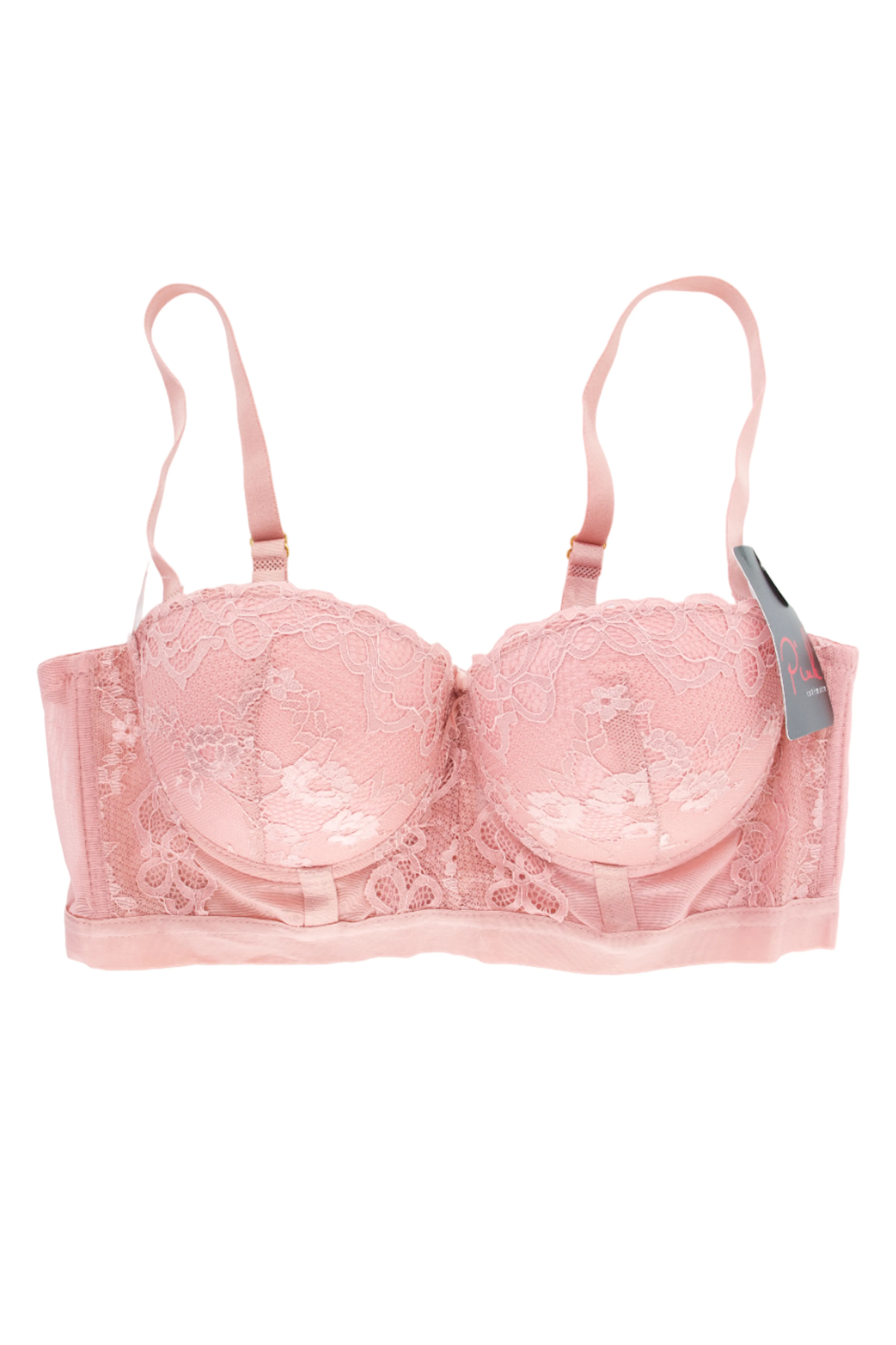 BRA STRAPLESS DE ENCAJE Y MESH COLORES PASTEL PI1422B