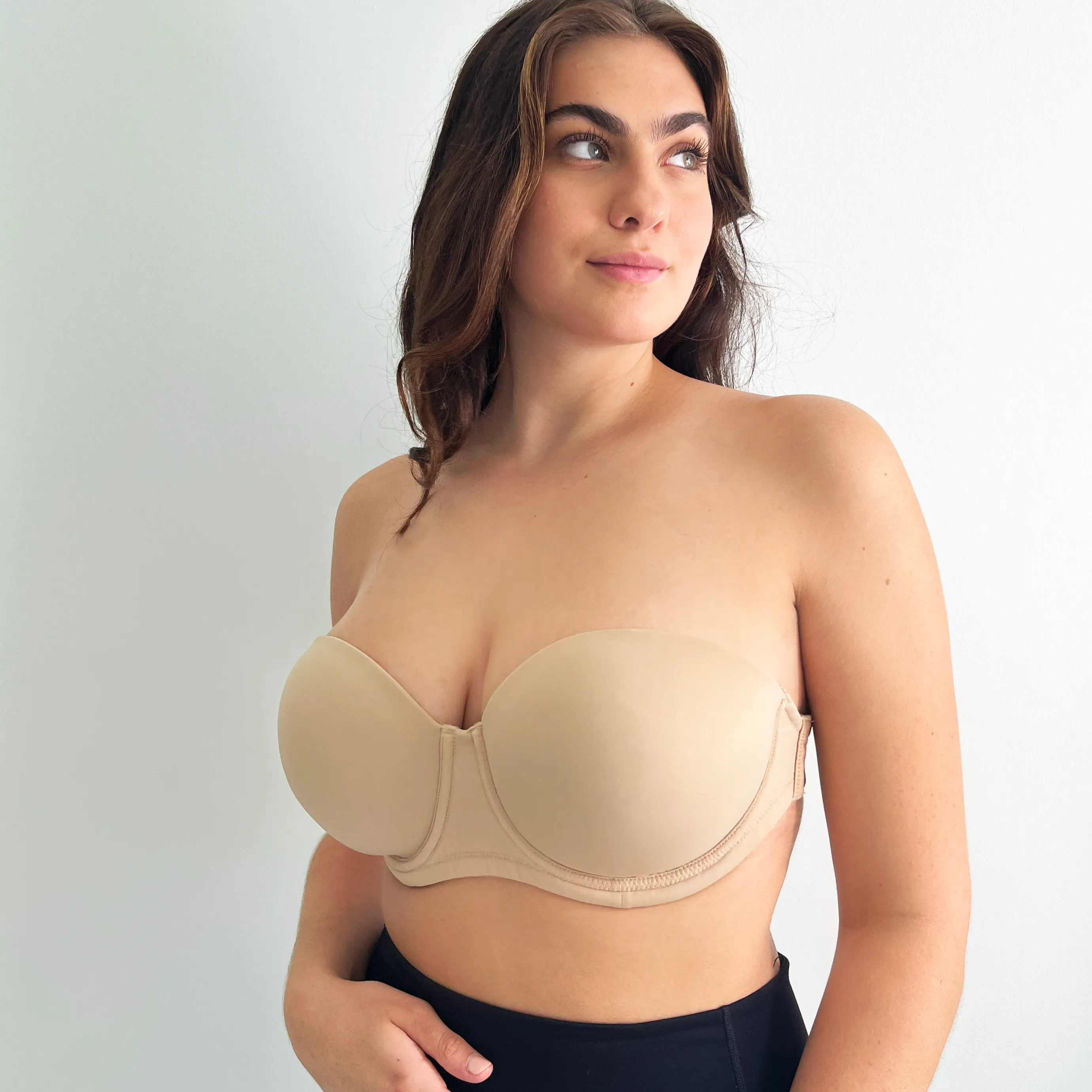 Capri Clear & Beige Strapless Bra Set