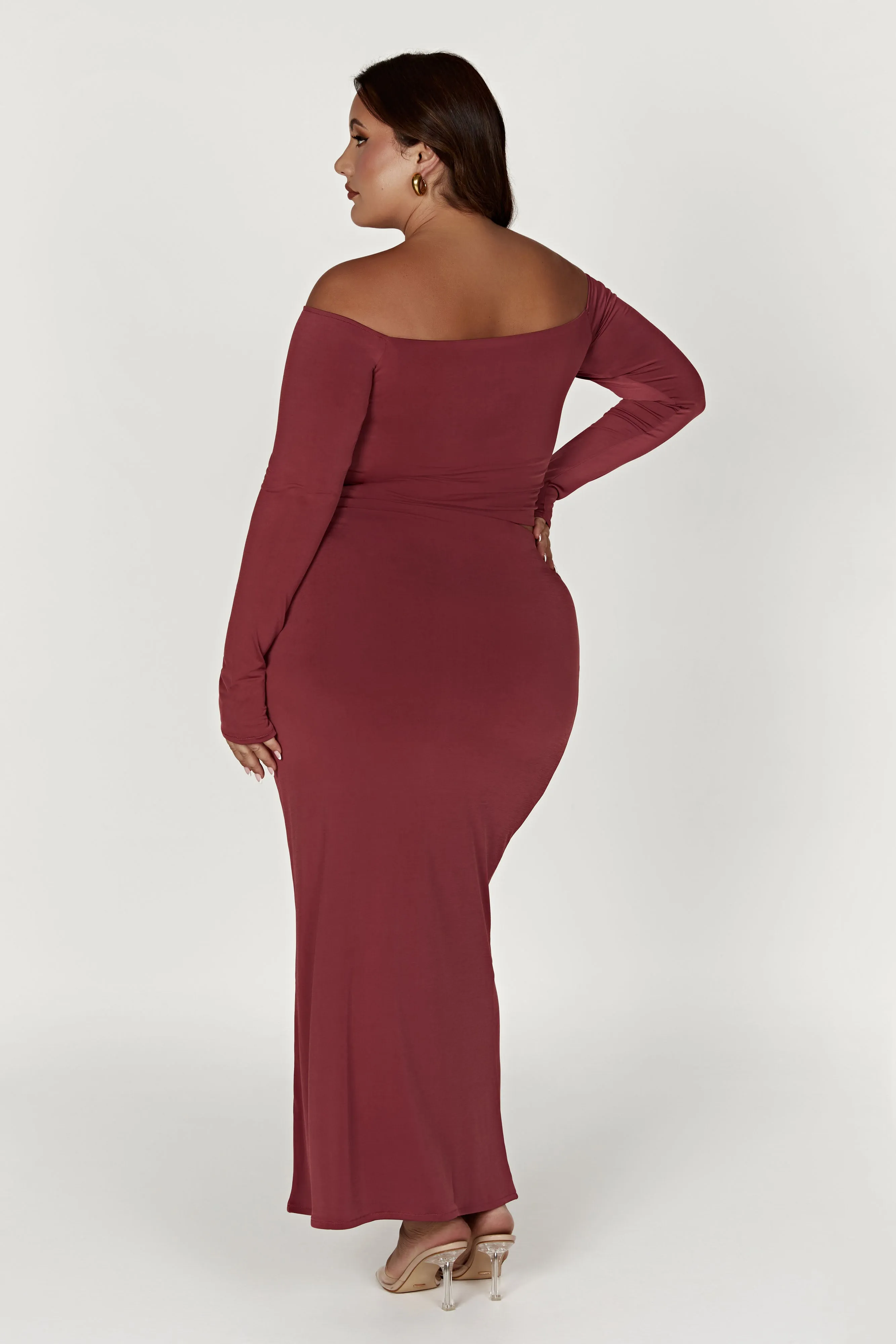 Ceri Maxi Twist Skirt - Wine