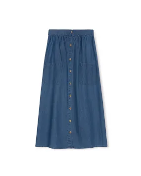 Chambray Button Down Maxi Skirt