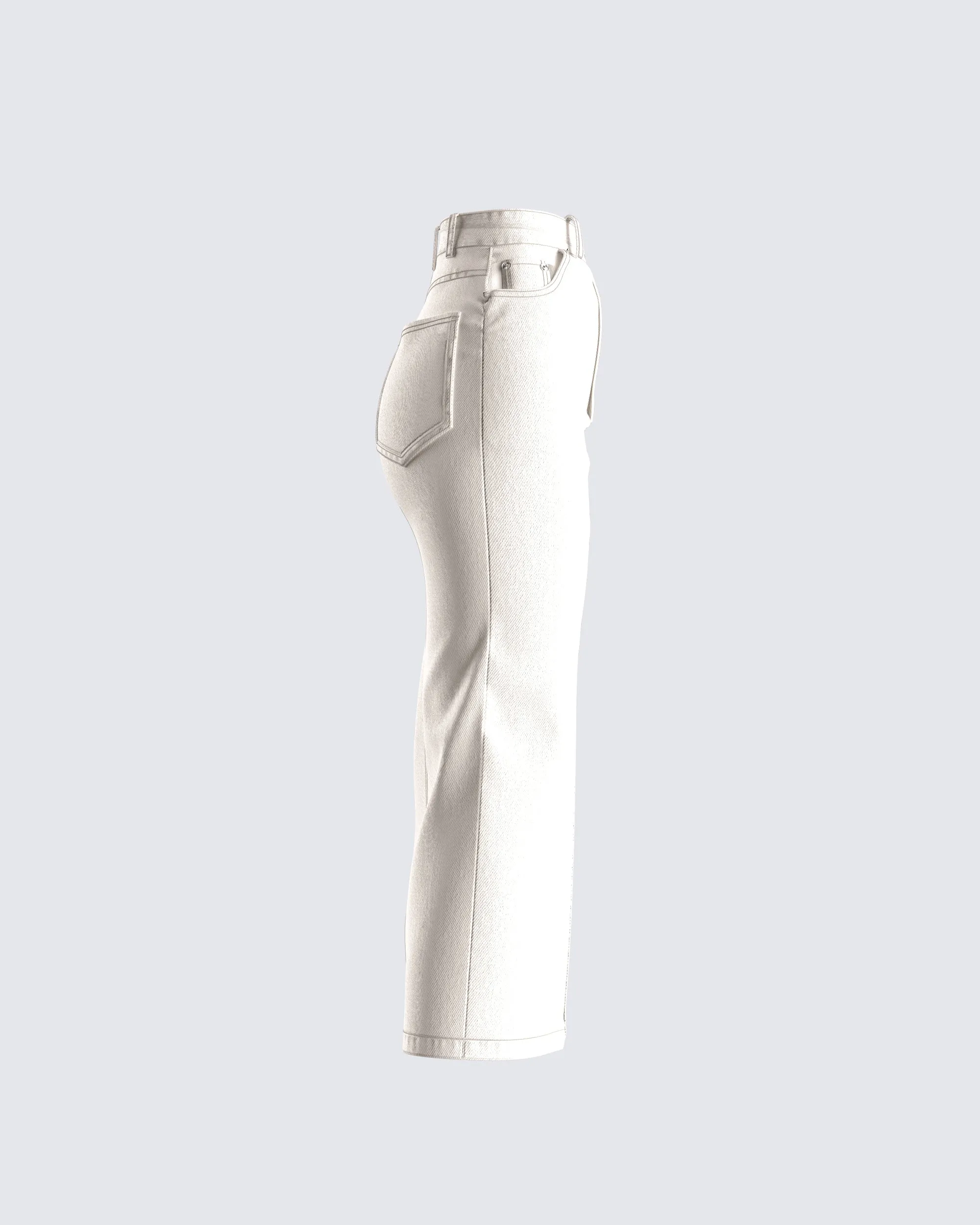 Chell White Denim Maxi Skirt