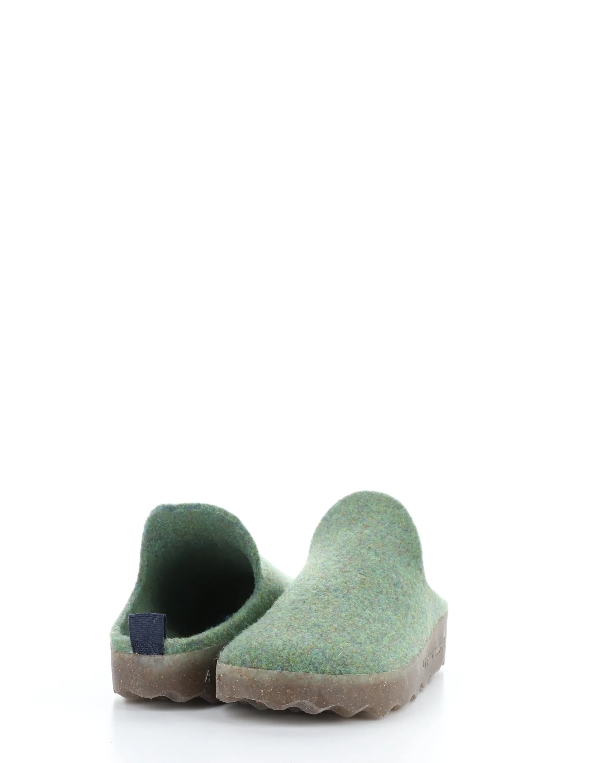 COME023ASP Green Slip-on Mules