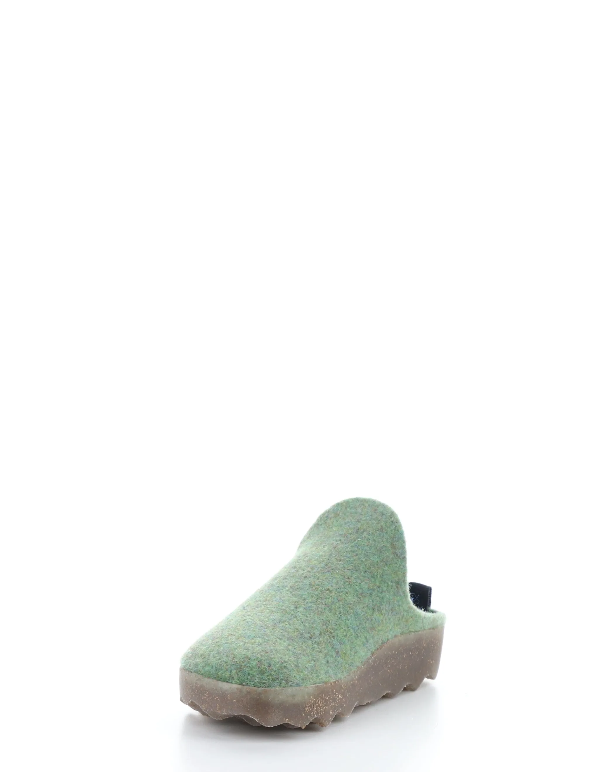 COME023ASP Green Slip-on Mules