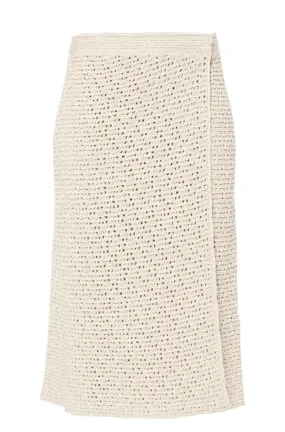 COTTON CROCHET MIDI SKIRT