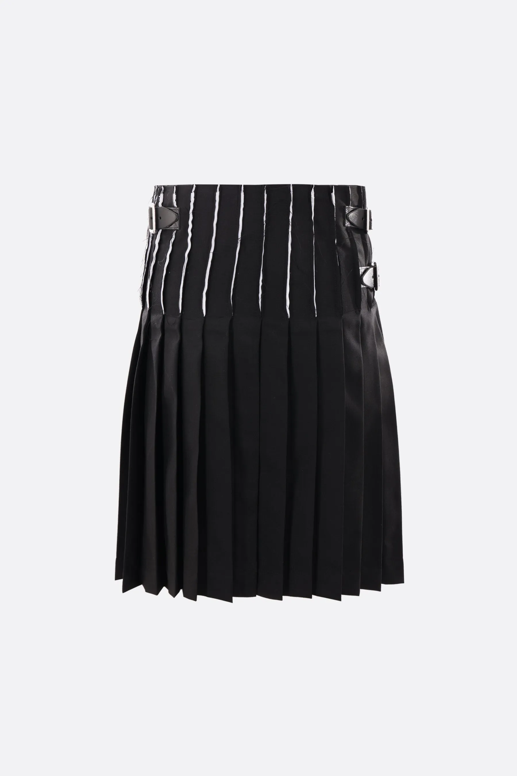 Cut Classic Kilt skirt in pleated wool and cotton