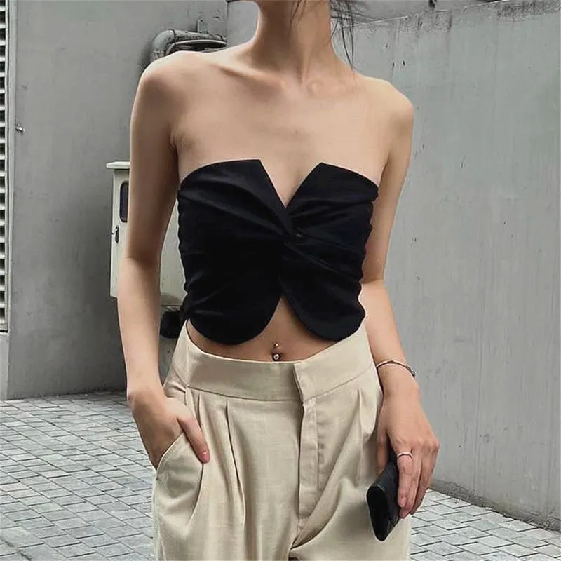 Cute Twist Front Tube Top Strapless Bandeaus