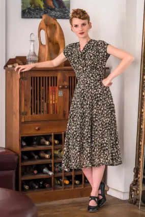 Dakota Black & Green Floral Dress