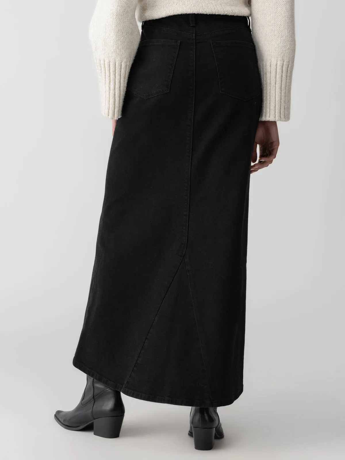 Denim Maxi Skirt Vintage Black