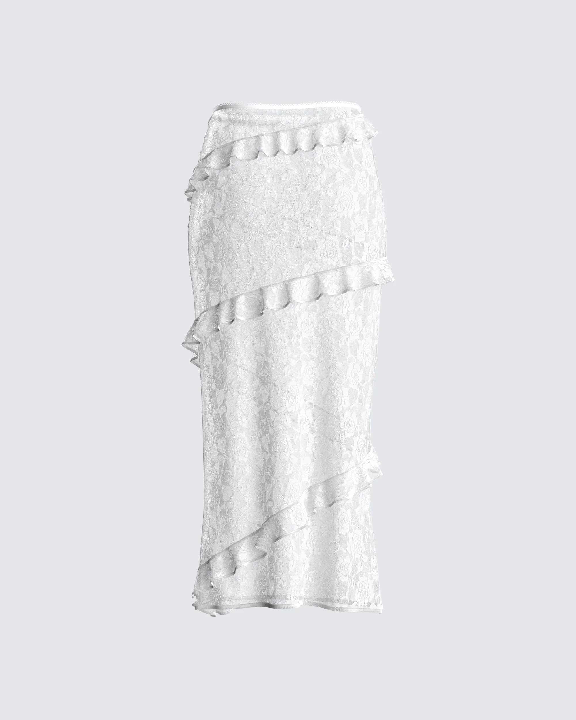 Denise White Lace Maxi Skirt