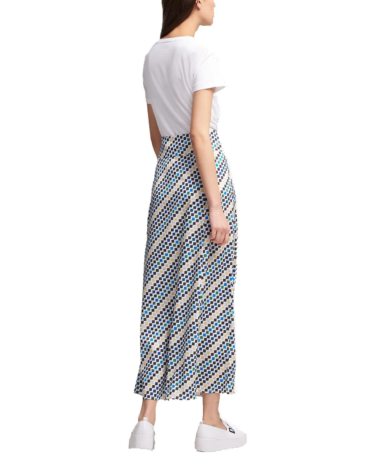 DKNY Women's Geometric Printed Slit Hem Maxi Skirt, Multi, 6