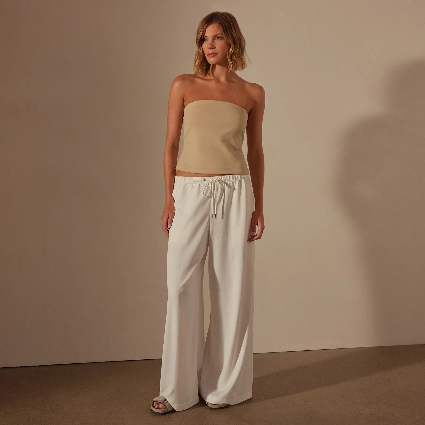 Double Knit Strapless Top - Sand Dune