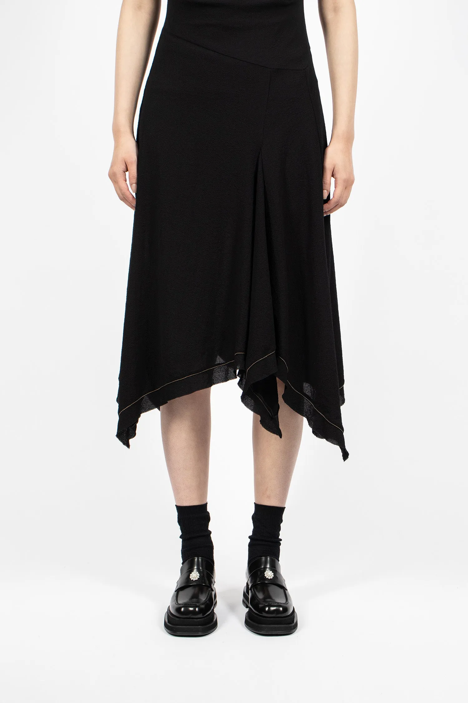 Draped Sleeveless Dress Black