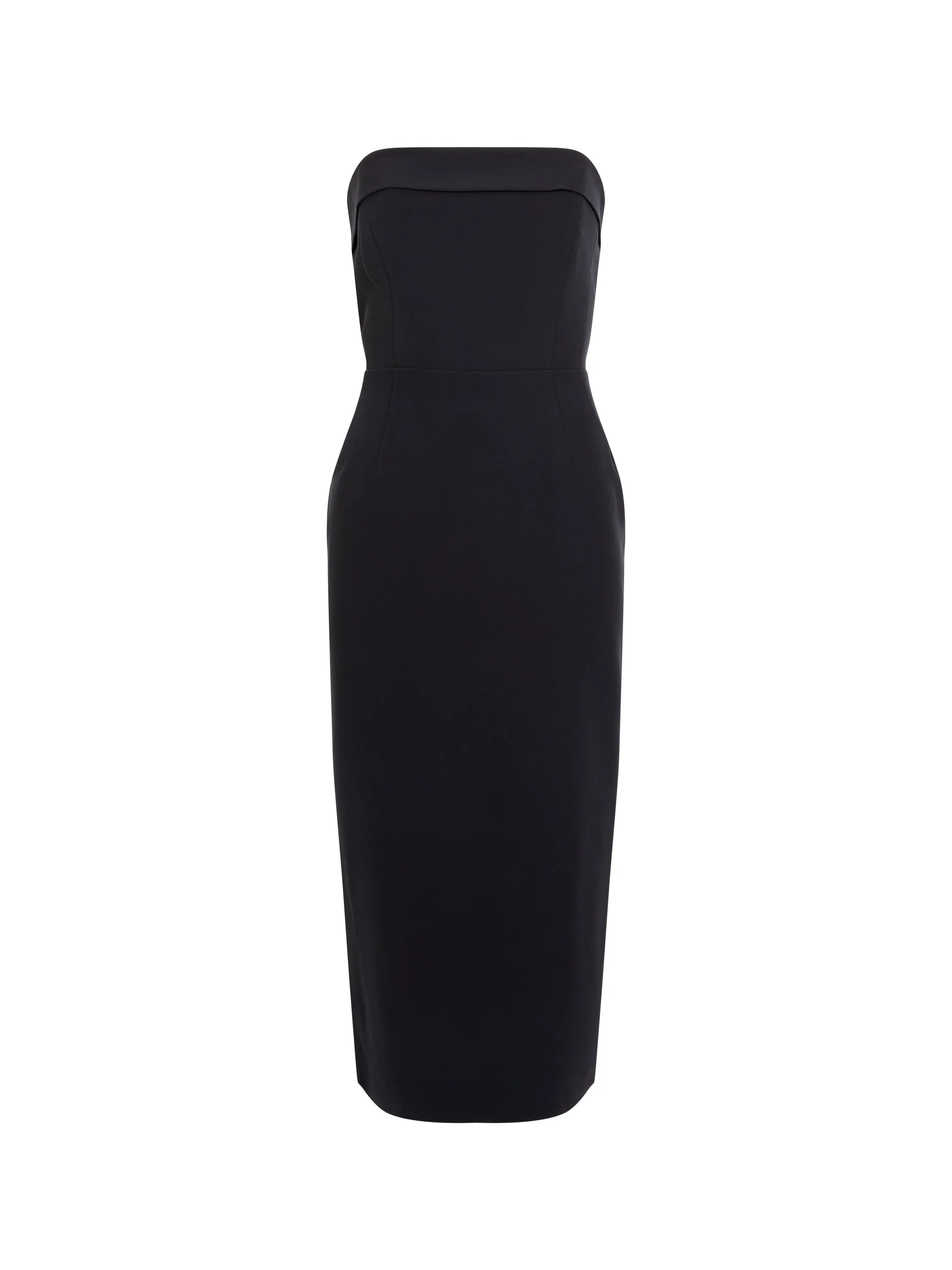 Strapless Midi Dress in Echo Crepe - English Elegant Modifiers