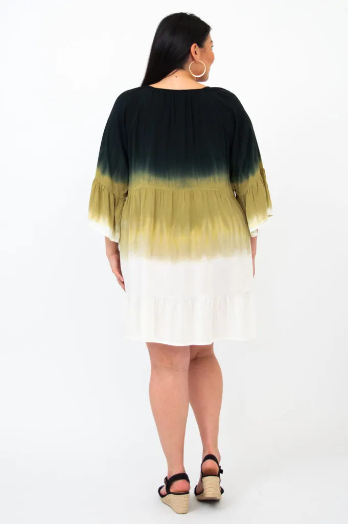 Ellie Dress, Black Dip-Dye