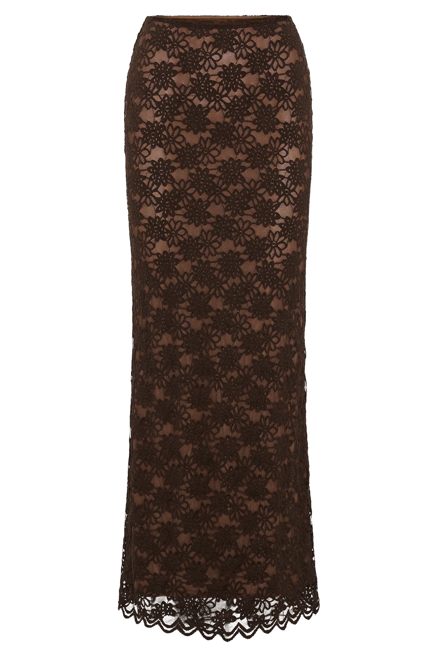 Elska Lace Maxi Skirt - Chocolate